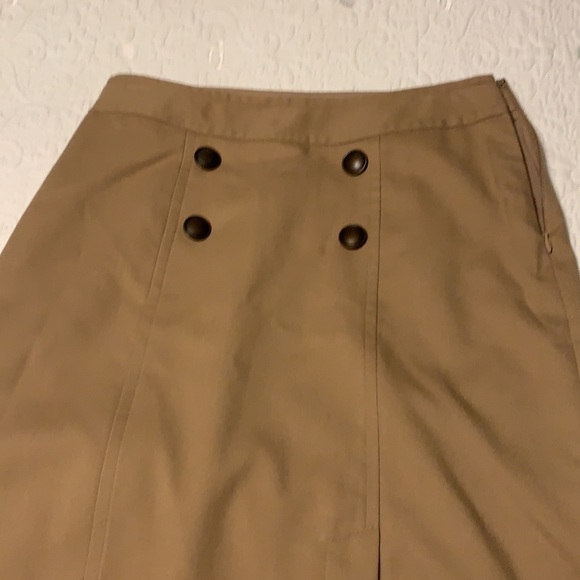 NWOT The Limited tan skirt buttons high waist classic vintage inspired sz 4 midi - Picture 4 of 11